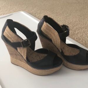 Navy wedges, size 7